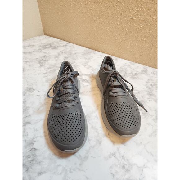 Crocs LifeRide Men’s 204967 Gray Lace-up Sneakers Size 8 - Picture 1 of 7